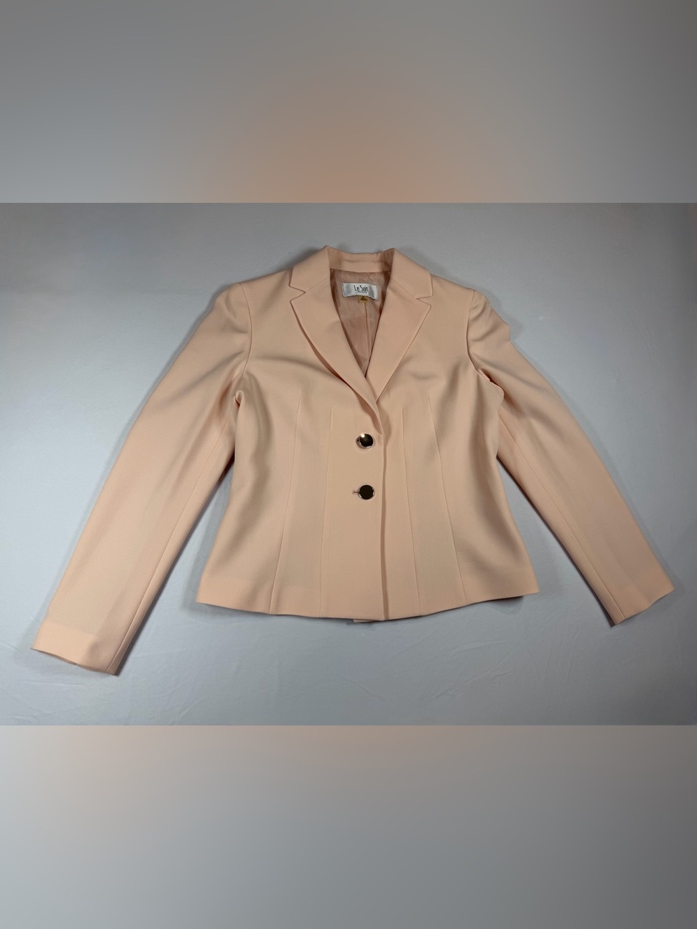 Le Suit Peachy Blush Two-Button Tailored Blazer Size 2P